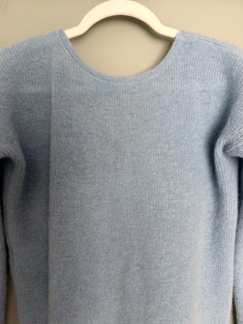 Sezane "Barry" Super Kid Mohair Baby Alpaca Light Blue V-Neck Cardigan Sweater - Picture 10 of 17